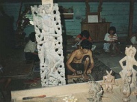 IDN Bali 1990OCT WRLFC WGT 014  The Balinese wood carvers are phenomenal artists. We couldn't bring any back as Australian Customs were confiscating any and all untreated wood products. : 1990, 1990 World Grog Tour, Asia, Bali, Date, Indonesia, Month, October, Places, Rugby League, Sports, Wests Rugby League Football Club, Year